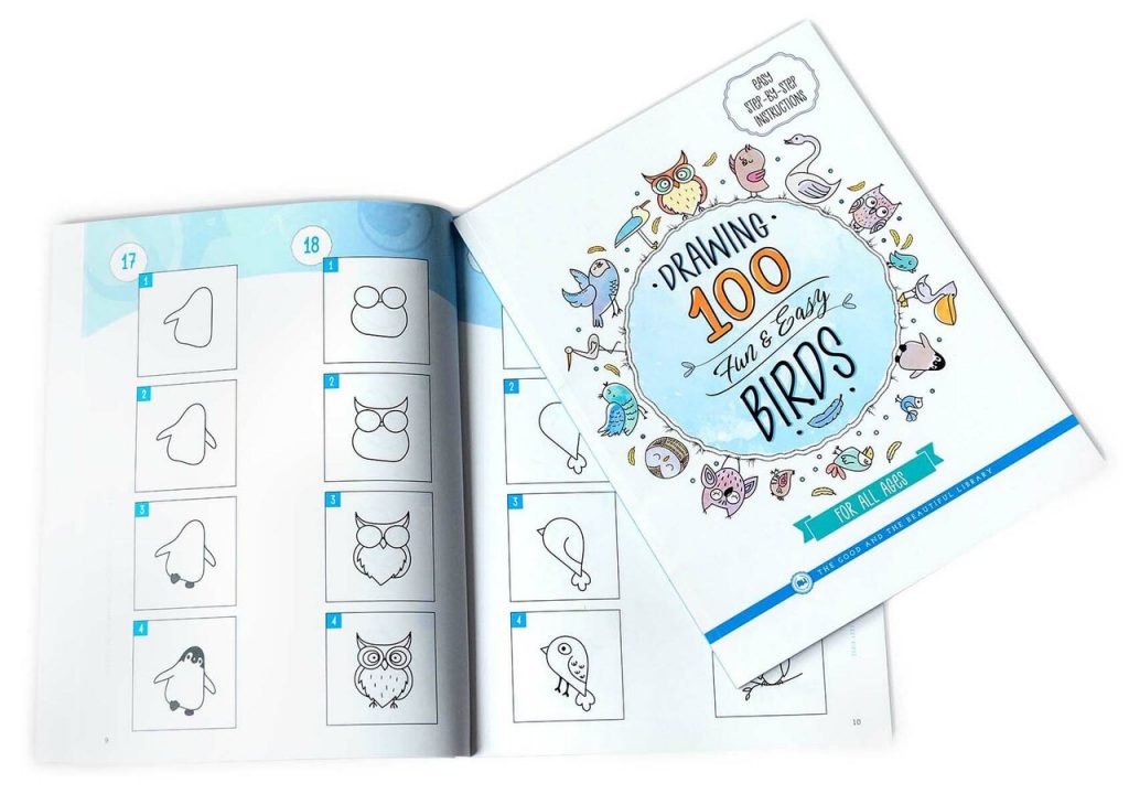 Front Cover and Sample Pages Drawing 100 Fun and Easy Birds -2A