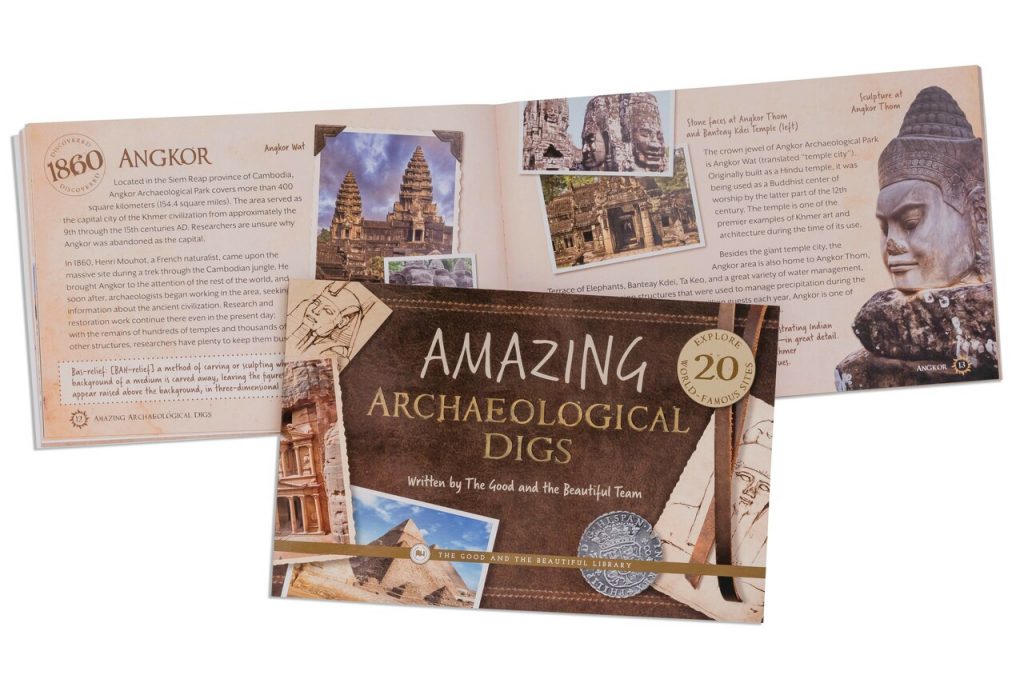 Front Cover and Spread Amazing Archaeological Digs Book