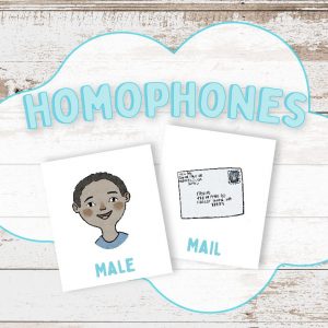 Graphic for Homophones showing Male and Mail