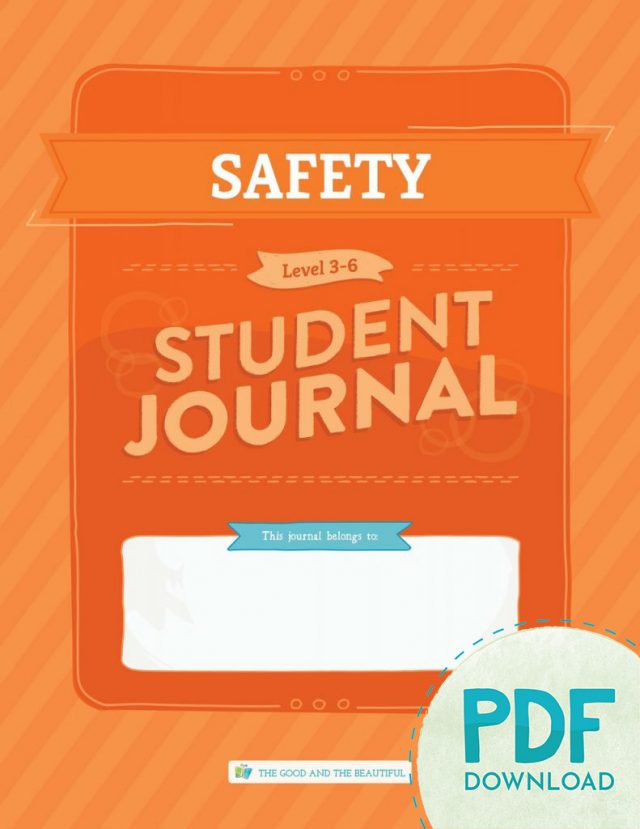 Homeschool Safety Student Journal for Grades 3 to 6 PDF Download Cover