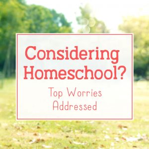 Graphic Considering Homeschool? Top Worries Addressed