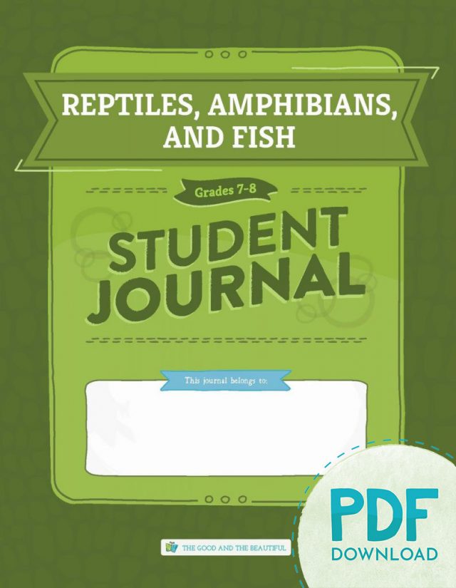Reptiles Amphibians and Fish Student Journal for Grades 7 to 8 PDF Download Cover