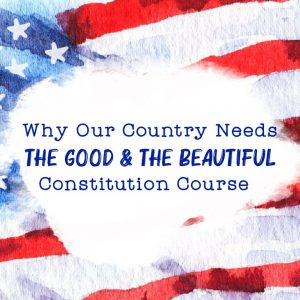Illustrated Banner for Why Our Country Needs The Good and the Beautiful Constitution Course