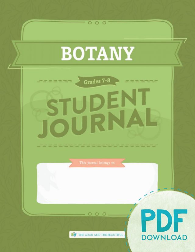 Homeschool Botany Student Journal Grades 7 to 8 PDF Download