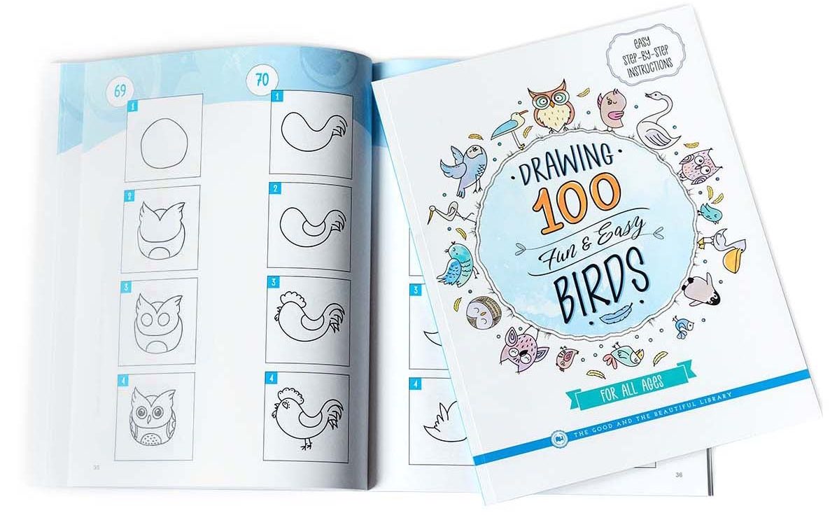 Front Cover and Sample Pages Drawing 100 Fun and Easy Birds