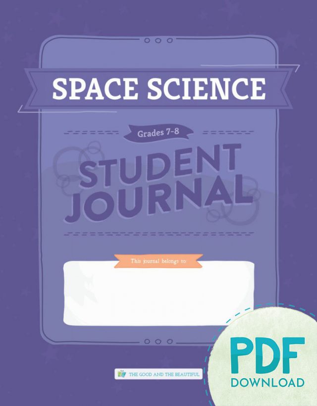Homeschool Space Science Student Journal for Grades 7 to 8 PDF Download Cover