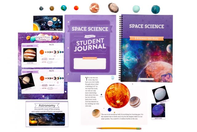 Front Cover and Spread of Space Science for Grades 3-8