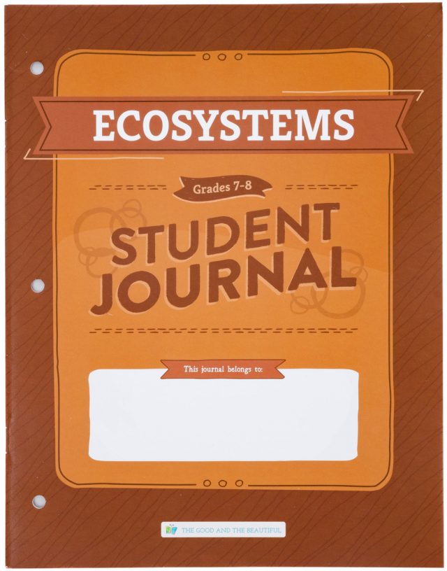 Homeschool Ecosystems Science Unit Student Journal Cover for Grades 7 to 8