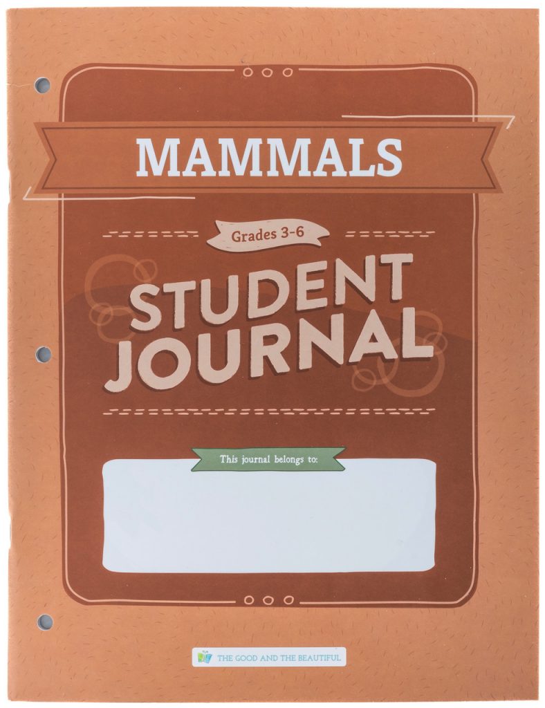 Front Cover Mammals Student Journal Grades 3-6