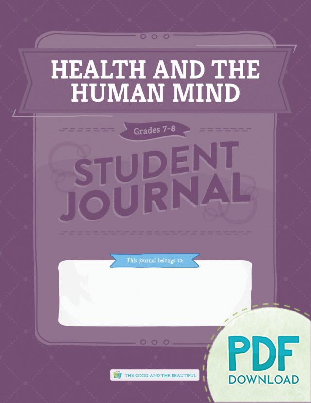 Homeschool Health and the Human Mind Student Journal for Grades 3 to 6 Cover PDF Download