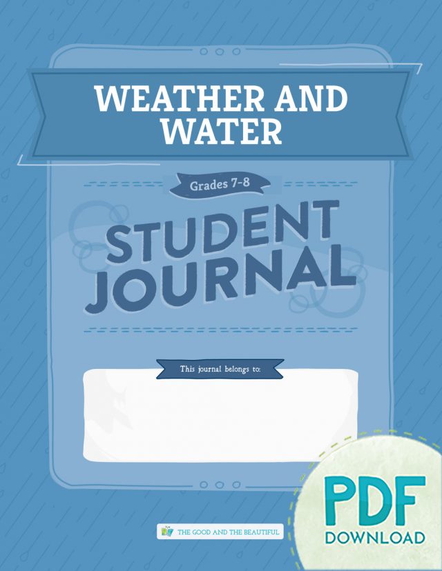 Homeschool Weather and Water Student Journal for Grades 7 to 8 Cover PDF Download