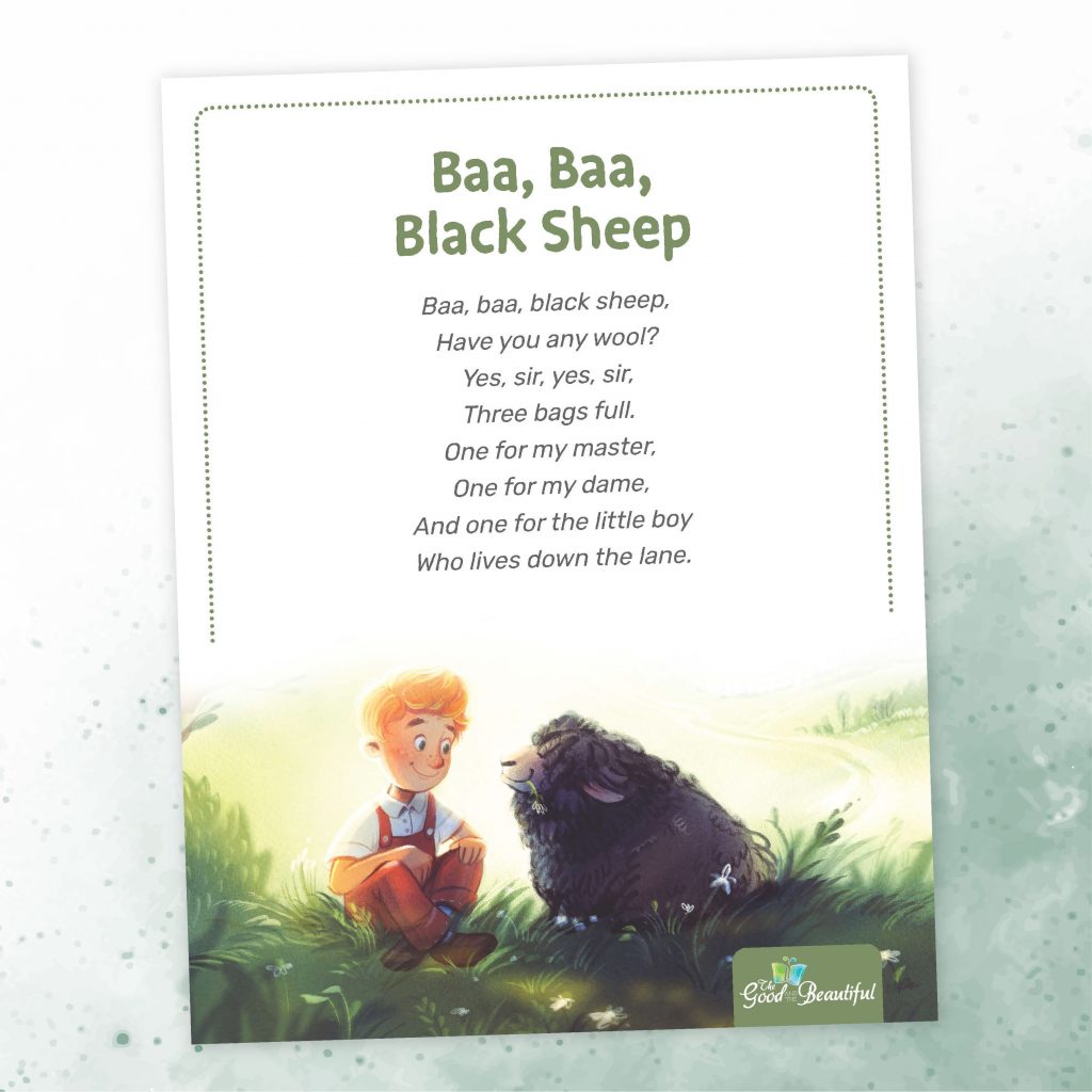 Free PDF download of Baa, Baa, Black Sheep lyrics