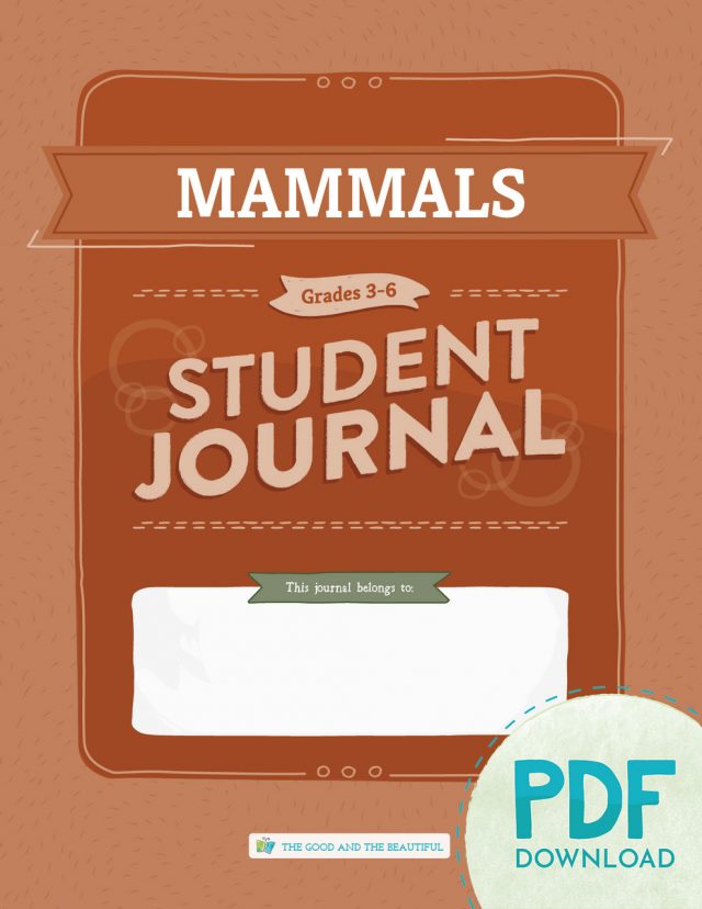 Front Cover Mammals Student Journal Grades 3-6 PDF Download