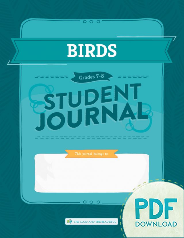 Birds 7-8 Student Journal cover PDF