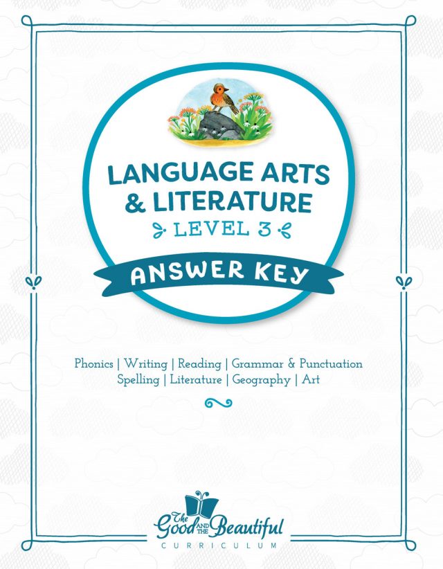 Language Arts Level 3 Answer Key cover