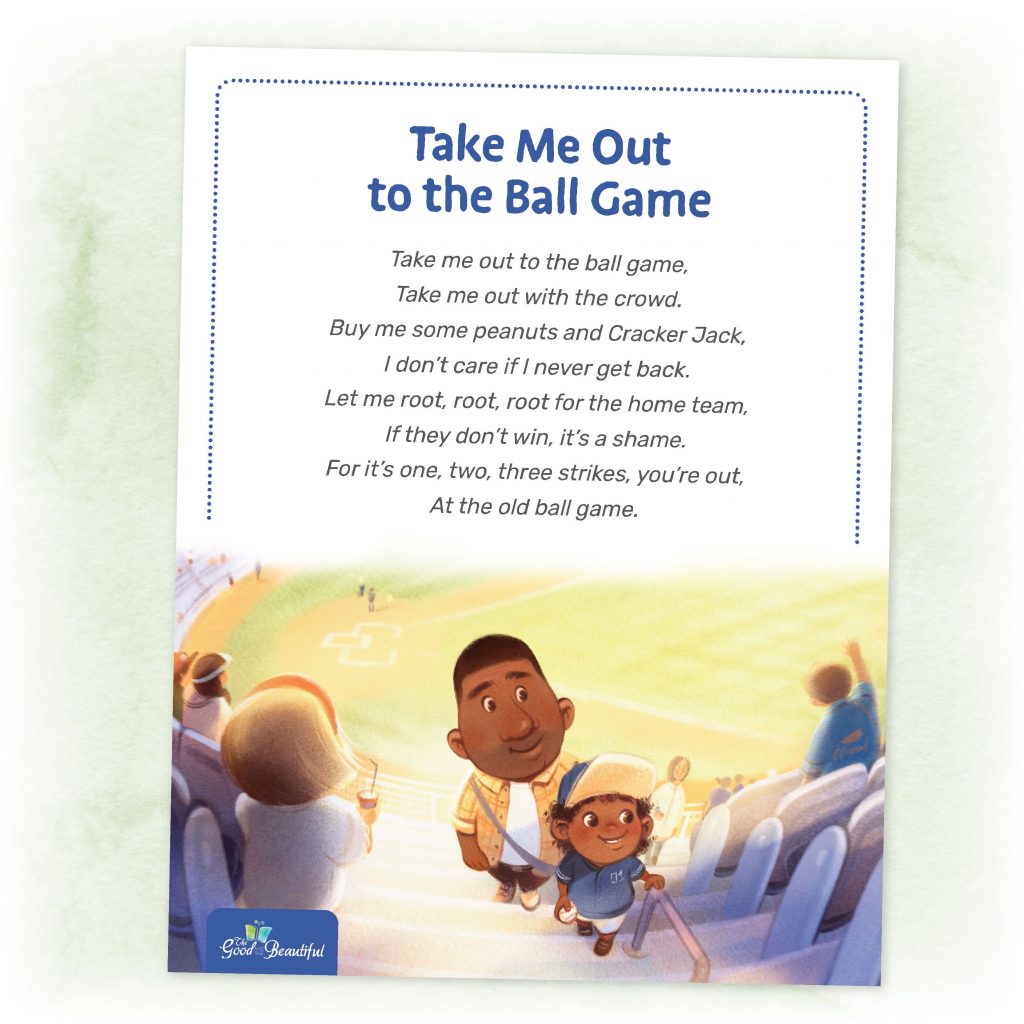 Free PDF download of Take Me Out to the Ball Game lyrics