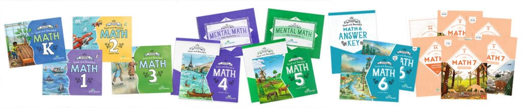Homeschool Math Course Book Covers for Kindergarten to Grade 7